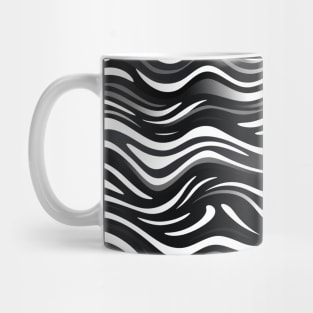 Monochrome Waves: Modern Abstract Ebb and Flow Mug